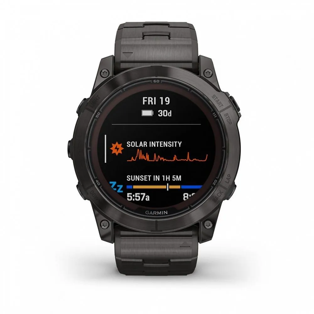 Часы Garmin Fenix 7X Pro - Sapphire Solar Carbon Gray DLC Titanium / Vented Titanium Band