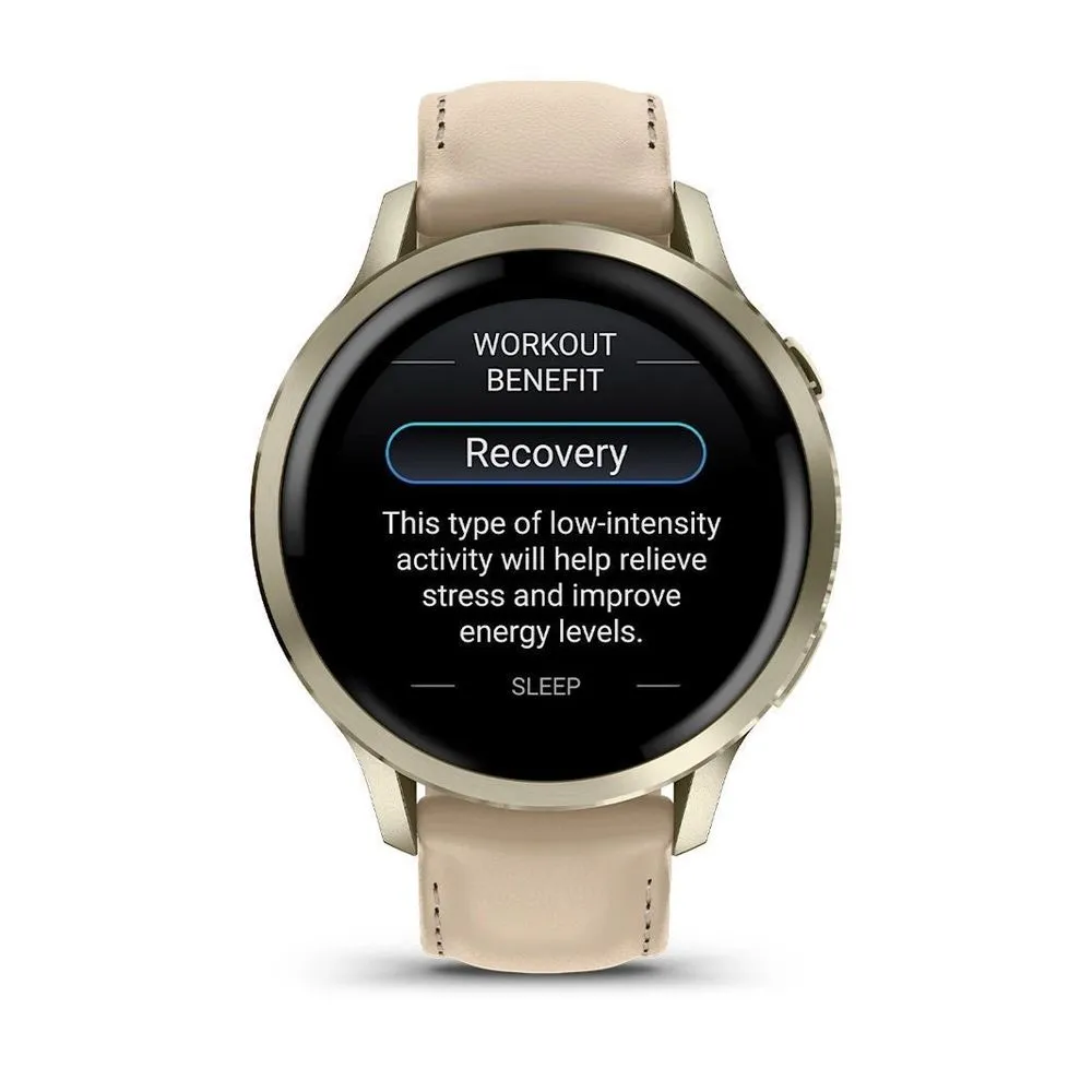Часы Garmin Venu 4 - 41mm Lunar Gold / Bone Silicone / Light Sand Leather Band