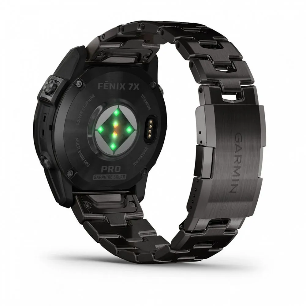 Часы Garmin Fenix 7X Pro - Sapphire Solar Carbon Gray DLC Titanium / Vented Titanium Band