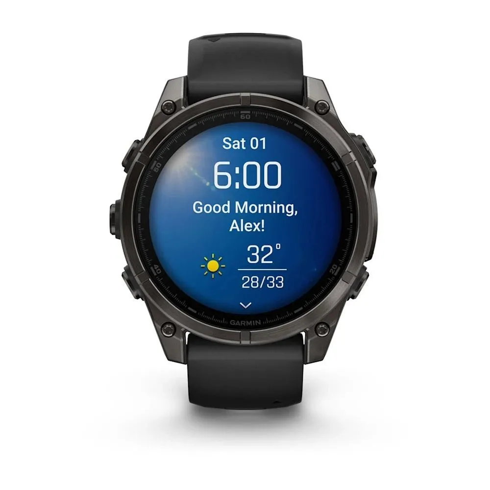 Часы Garmin Fenix 8 - 47 mm AMOLED Sapphire Carbon Gray DLC Titanium Black / Pebble Gray