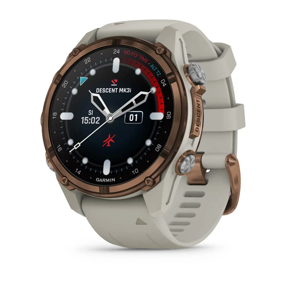 Часы Garmin Descent Mk3i - 43 mm Bronze PVD Titanium / French Gray Silicone Band