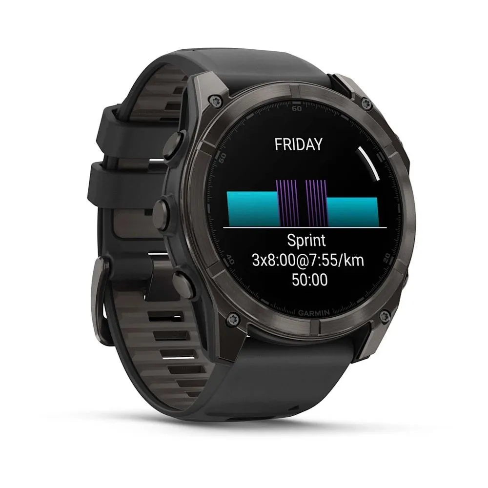 Часы Garmin Fenix 8 - 51 mm AMOLED Sapphire Carbon Gray DLC Titanium Black / Pebble Gray