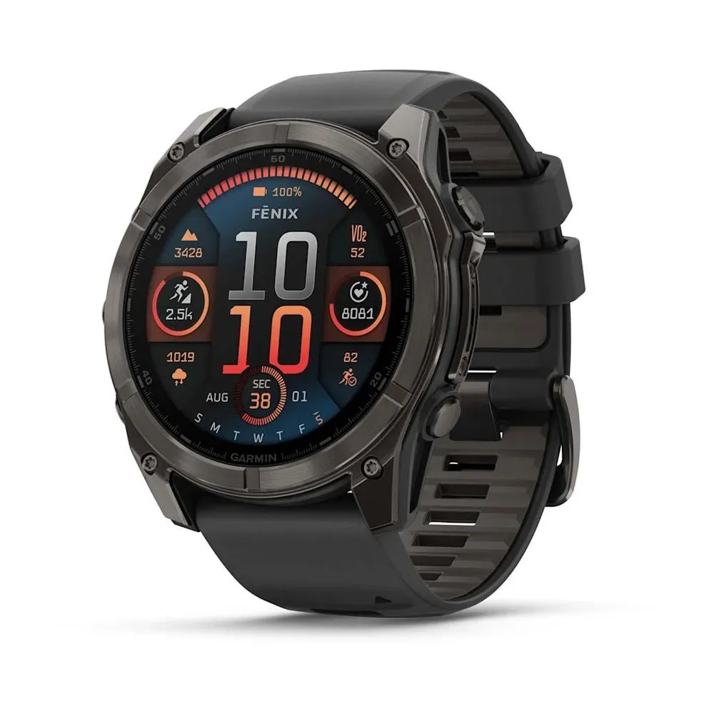 Часы Garmin Fenix 8 - 51 mm AMOLED Sapphire Carbon Gray DLC Titanium Black / Pebble Gray