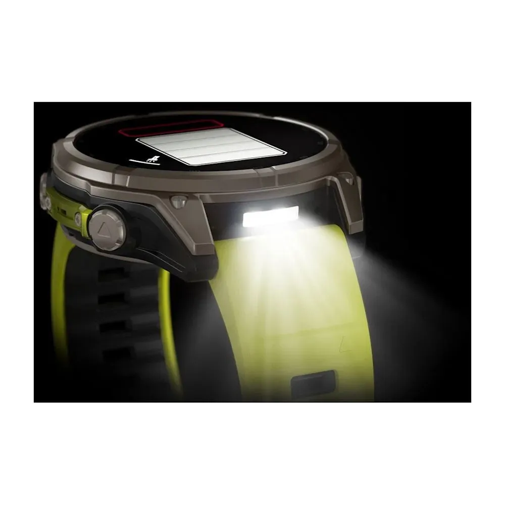 Часы Garmin Fenix 8 - 47 mm Solar Sapphire Titanium Amp Yellow / Graphite
