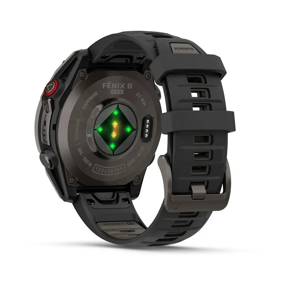Часы Garmin Fenix 8 Pro - 47 mm AMOLED Sapphire Carbon Gray DLC Titanium Black / Pebble Gray