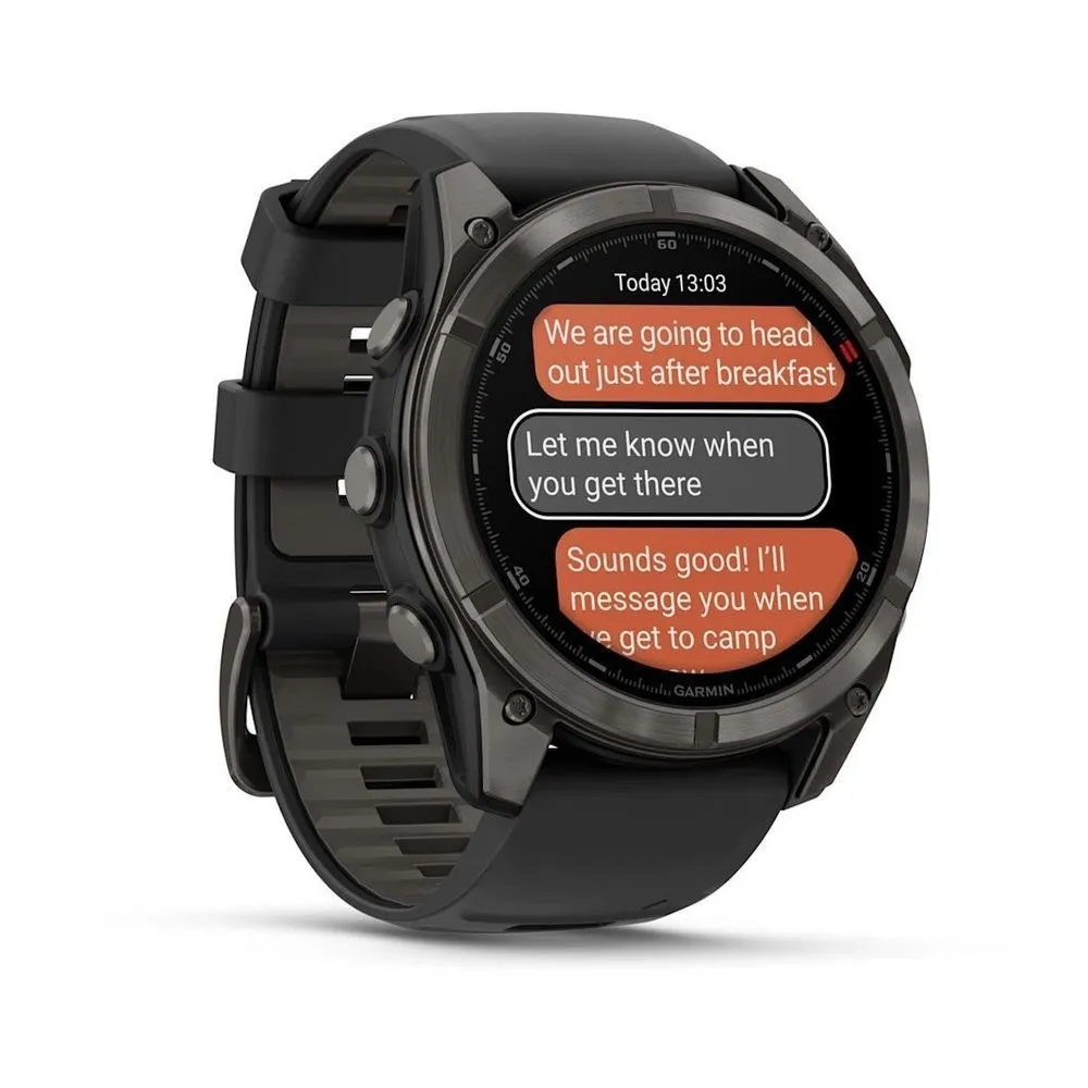 Часы Garmin Fenix 8 Pro - 51 mm AMOLED Sapphire Carbon Gray DLC Titanium Black / Pebble Gray