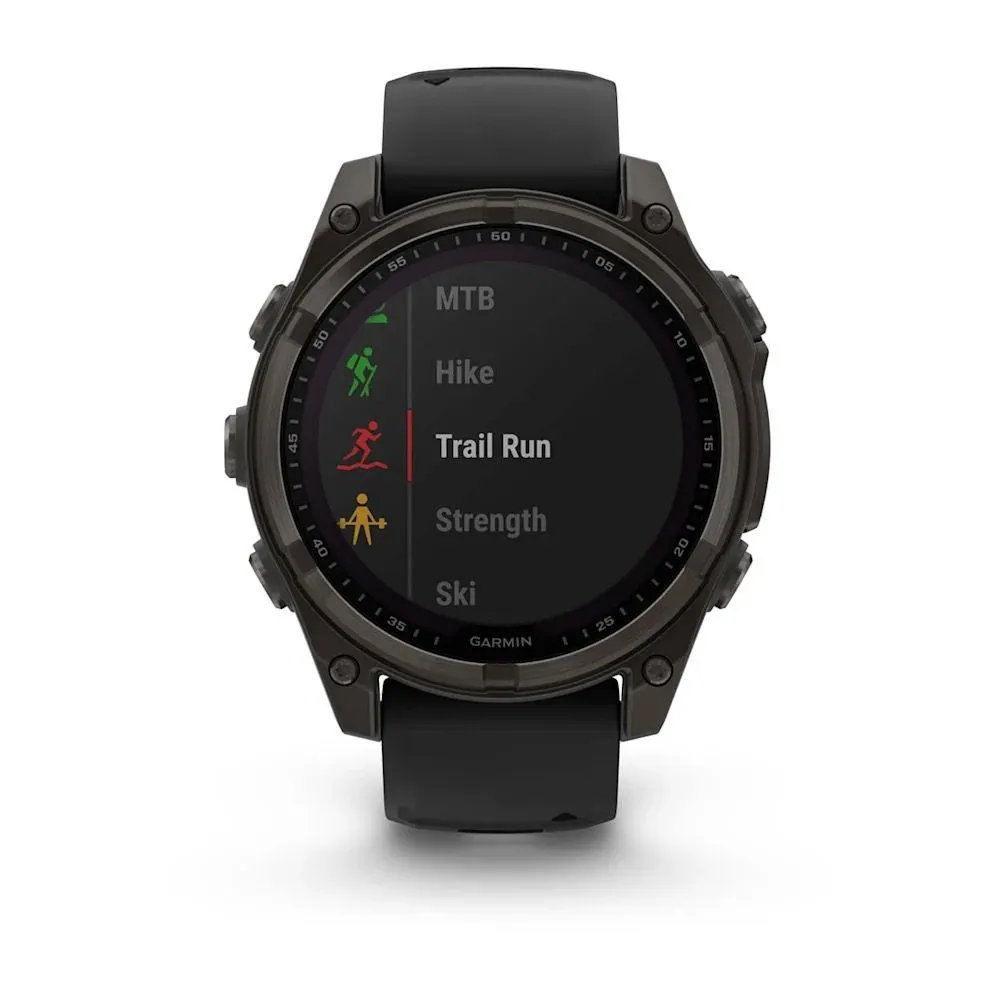 Часы Garmin Fenix 8 - 47 mm Solar Sapphire Carbon Gray DLC Titanium Black / Pebble Gray