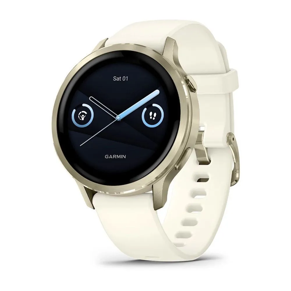 Часы Garmin Venu 4 - 41mm Lunar Gold / Bone Silicone