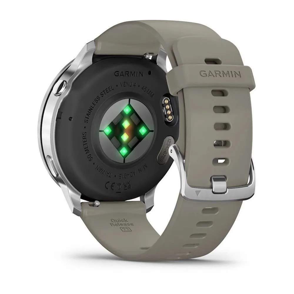 Часы Garmin Venu 4 - 45mm Silver / Silver Gray Silicone