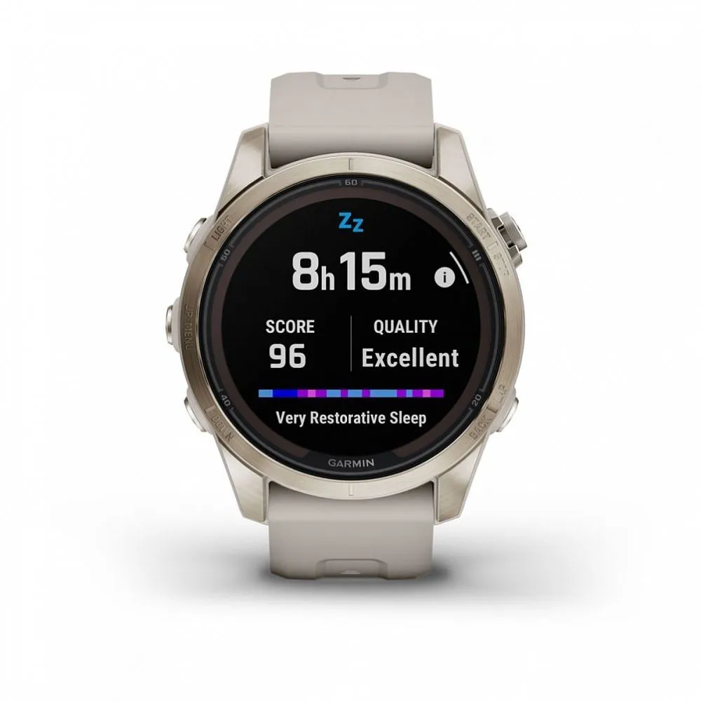 Часы Garmin Fenix 7S Pro - Sapphire Solar Soft Gold