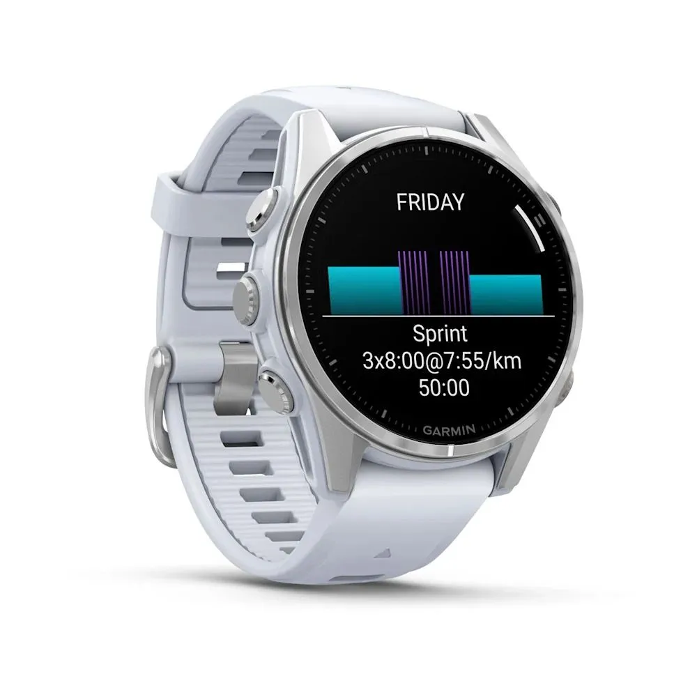 Часы Garmin Fenix 8 - 43 mm AMOLED Silver / Whitestone