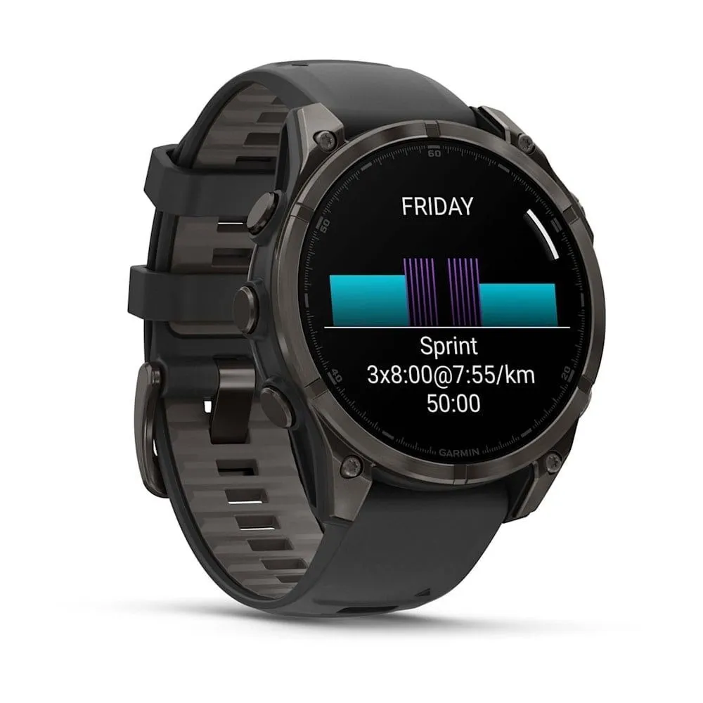 Часы Garmin Fenix 8 - 47 mm AMOLED Sapphire Carbon Gray DLC Titanium Black / Pebble Gray
