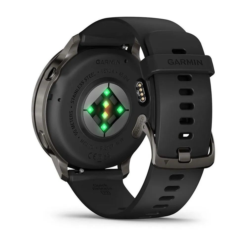 Часы Garmin Venu 4 - 45mm Slate / Black Silicone