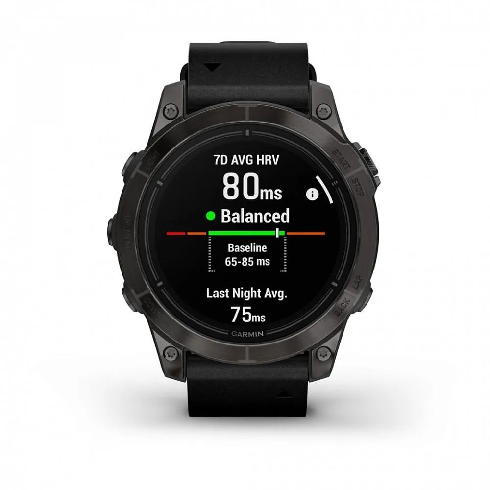 Часы Garmin Epix Pro (Gen 2) Sapphire Edition 47 mm Carbon Gray DLC Titanium Black Leather Band