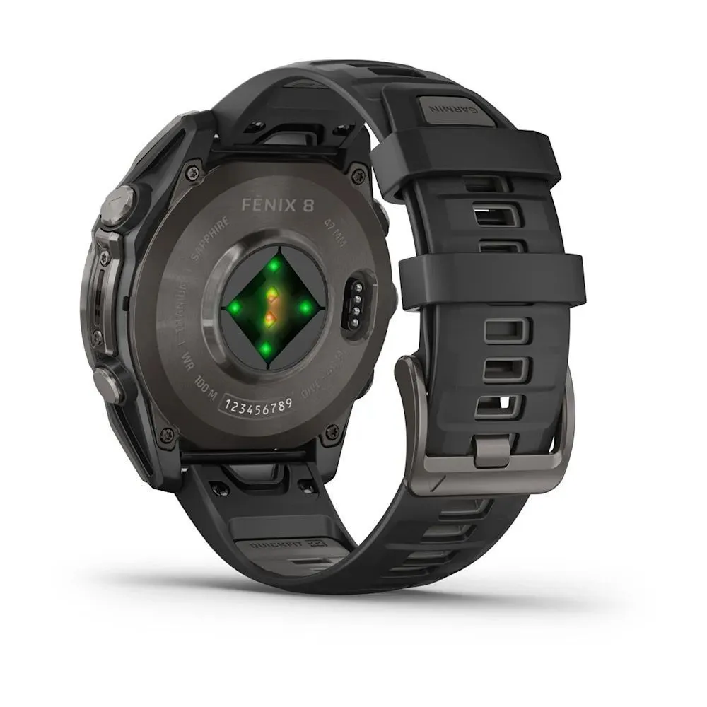Часы Garmin Fenix 8 - 47 mm AMOLED Sapphire Carbon Gray DLC Titanium Black / Pebble Gray