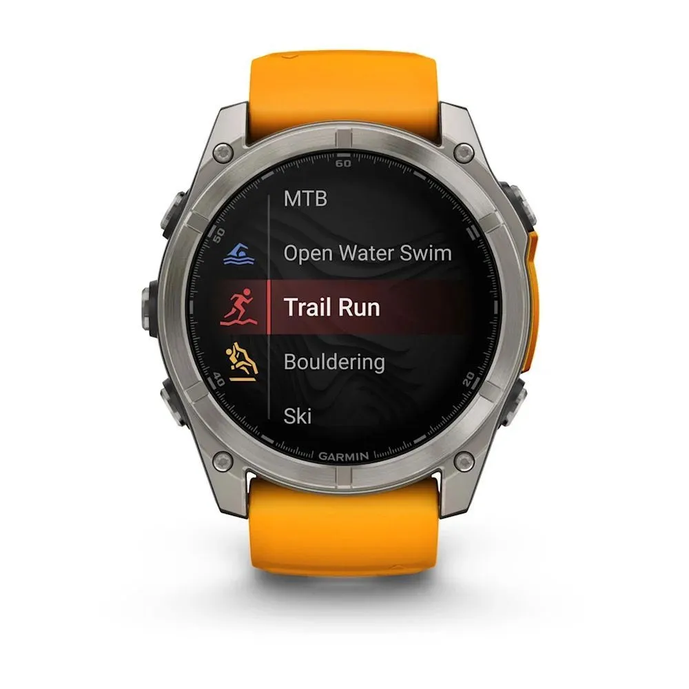 Часы Garmin Fenix 8 - 51 mm AMOLED Sapphire Titanium Spark Orange / Graphite