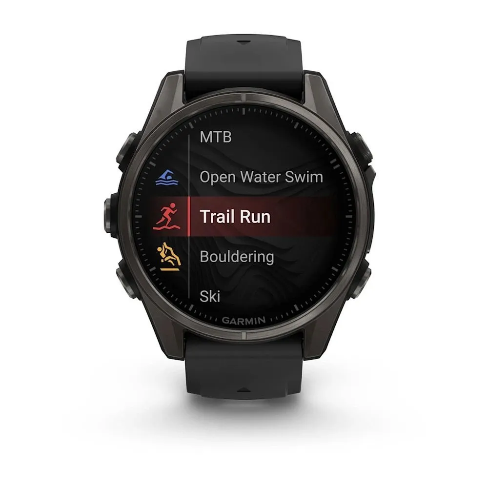 Часы Garmin Fenix 8 - 43 mm AMOLED Sapphire Carbon Gray DLC Titanium Black / Pebble Gray