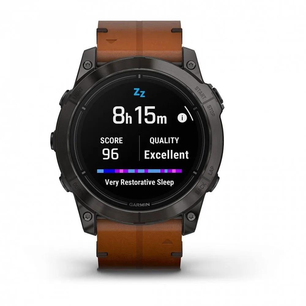 Часы Garmin Epix Pro (Gen 2) Sapphire Edition 51 mm Carbon Gray DLC Titanium Chestnut Leather Band