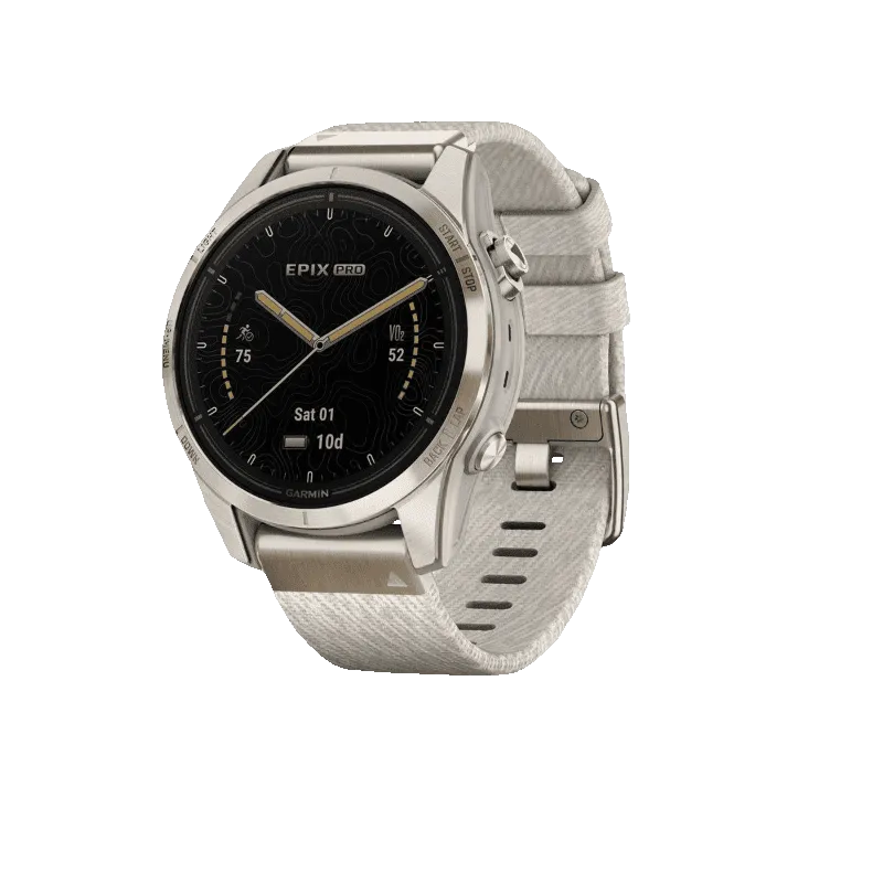 Часы Garmin Epix Pro (Gen 2) Sapphire Edition 42 mm Soft Gold Cream Heathered Nylon Band
