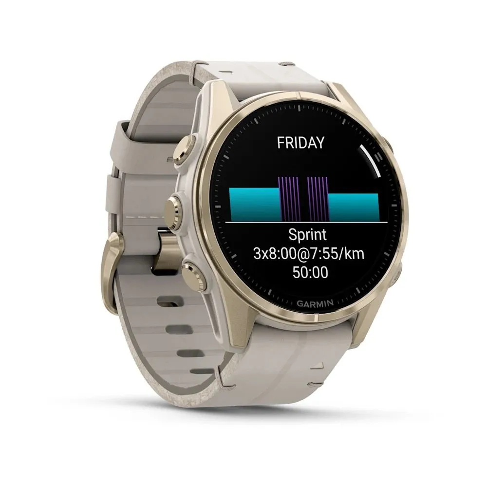 Часы Garmin Fenix 8 - 43 mm AMOLED Sapphire Soft Gold / Limestone