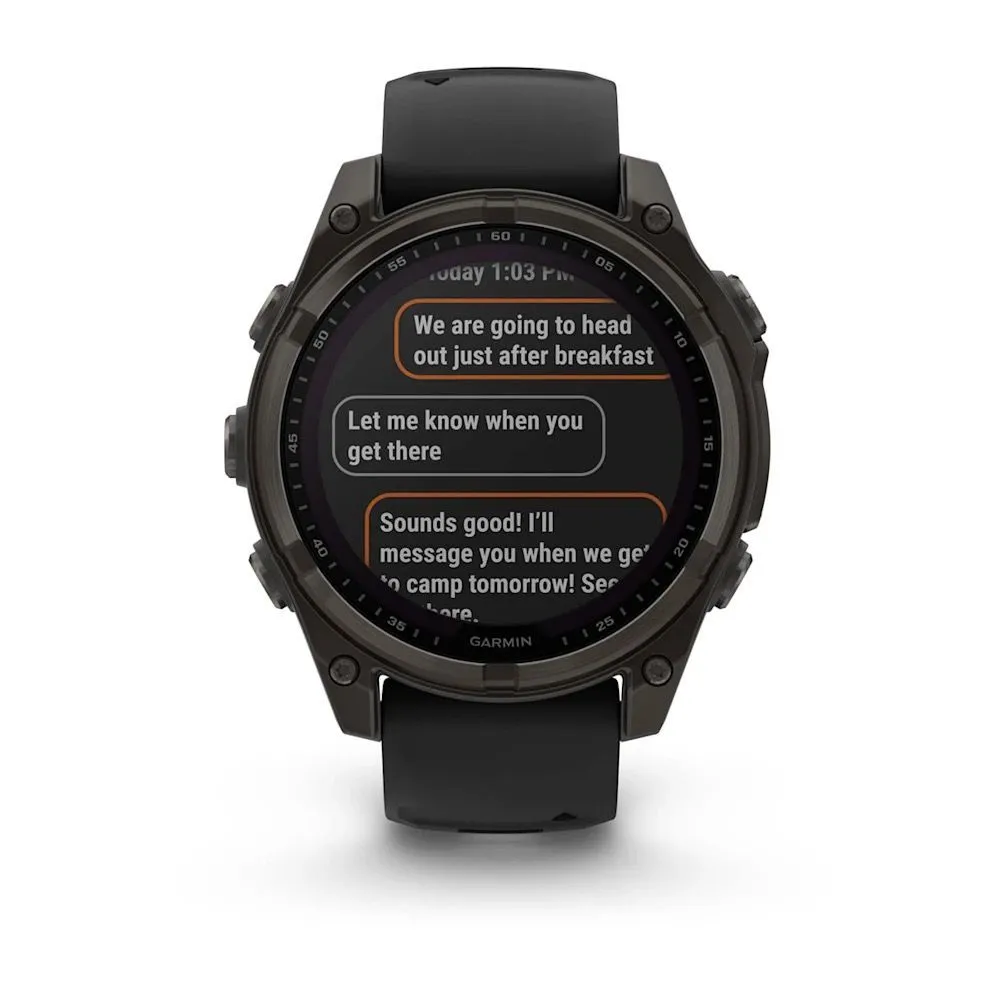 Часы Garmin Fenix 8 - 47 mm Solar Sapphire Carbon Gray DLC Titanium Black / Pebble Gray