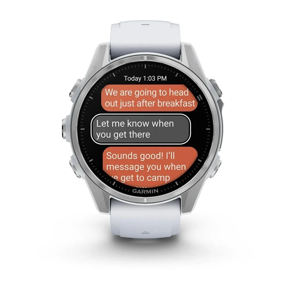 Часы Garmin Fenix 8 - 43 mm AMOLED Silver / Whitestone