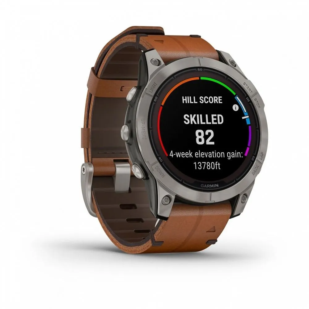 Часы Garmin Fenix 7 Pro - Sapphire Solar Titanium Chestnut Leather Band