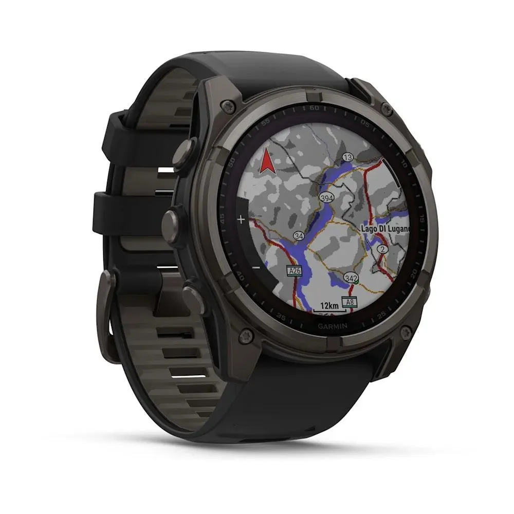 Часы Garmin Fenix 8 - 51 mm Solar Sapphire Carbon Gray DLC Titanium Black / Pebble Gray