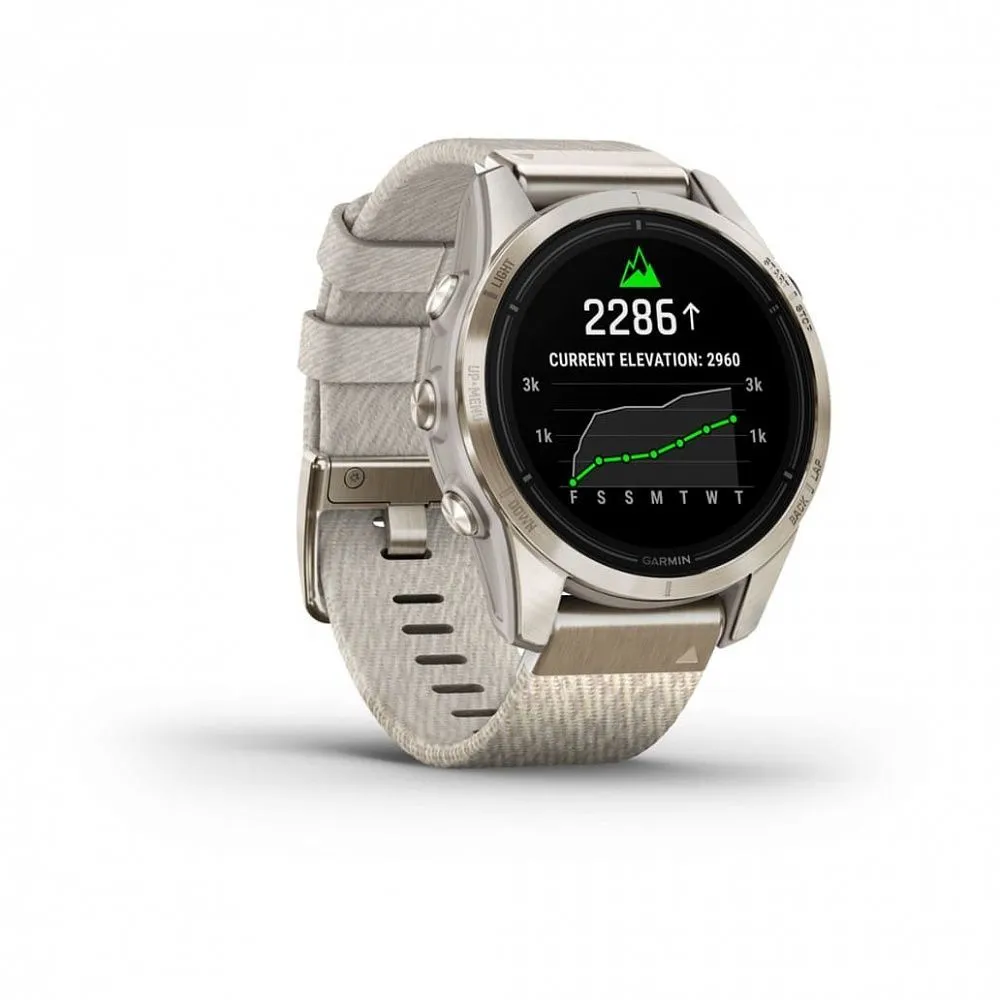 Часы Garmin Epix Pro (Gen 2) Sapphire Edition 42 mm Soft Gold Cream Heathered Nylon Band