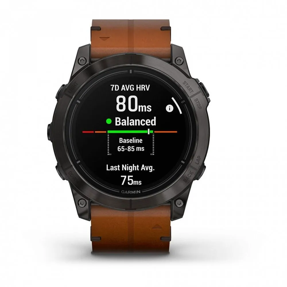 Часы Garmin Epix Pro (Gen 2) Sapphire Edition 51 mm Carbon Gray DLC Titanium Chestnut Leather Band