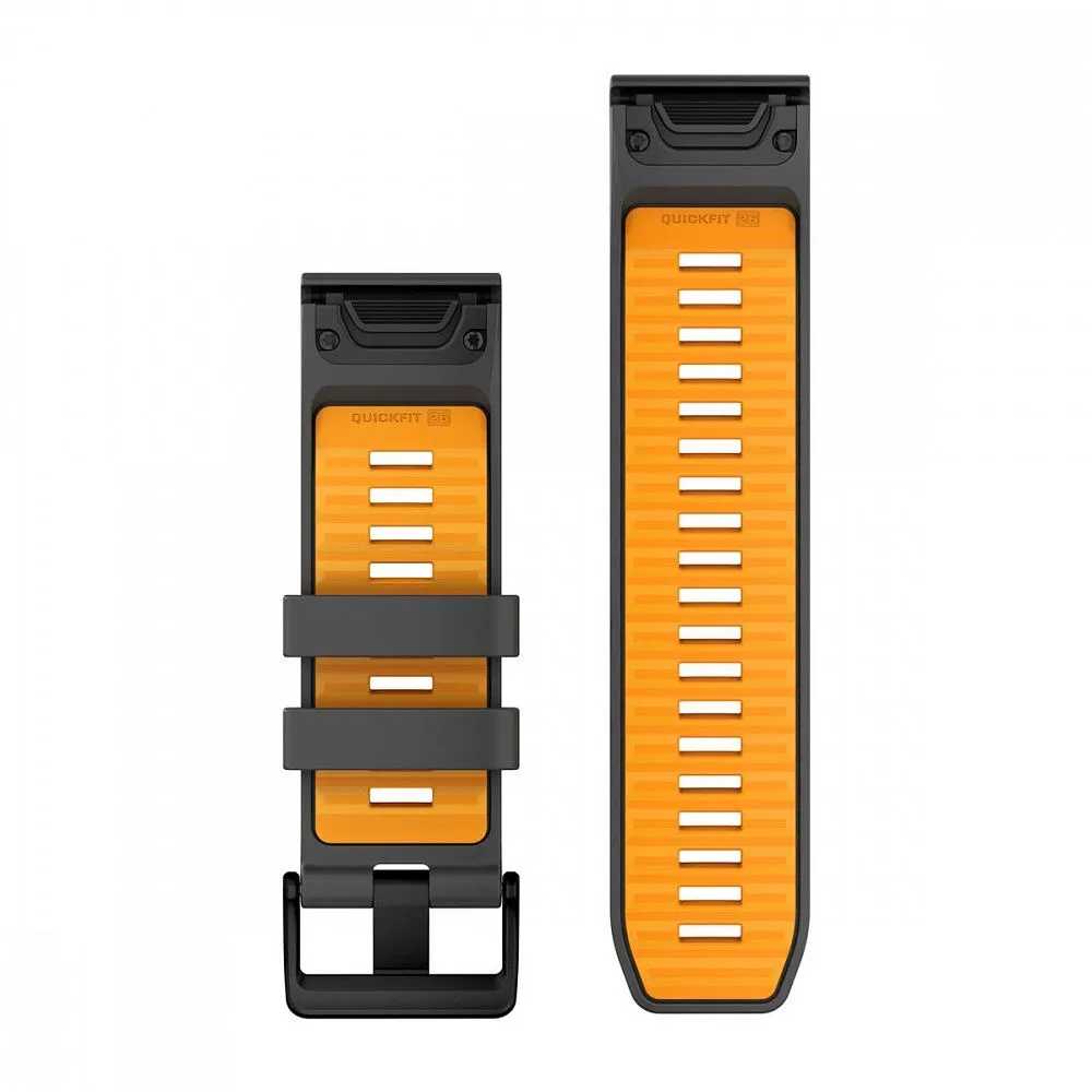 Ремешок Garmin Quickfit 26 Watch Band Graphite/Spark Orange Silicone