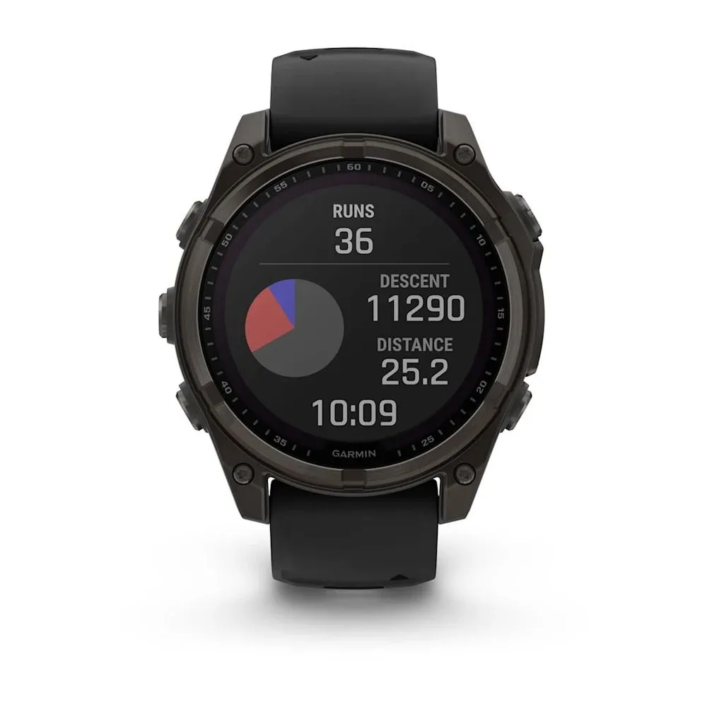 Часы Garmin Fenix 8 - 47 mm Solar Sapphire Carbon Gray DLC Titanium Black / Pebble Gray