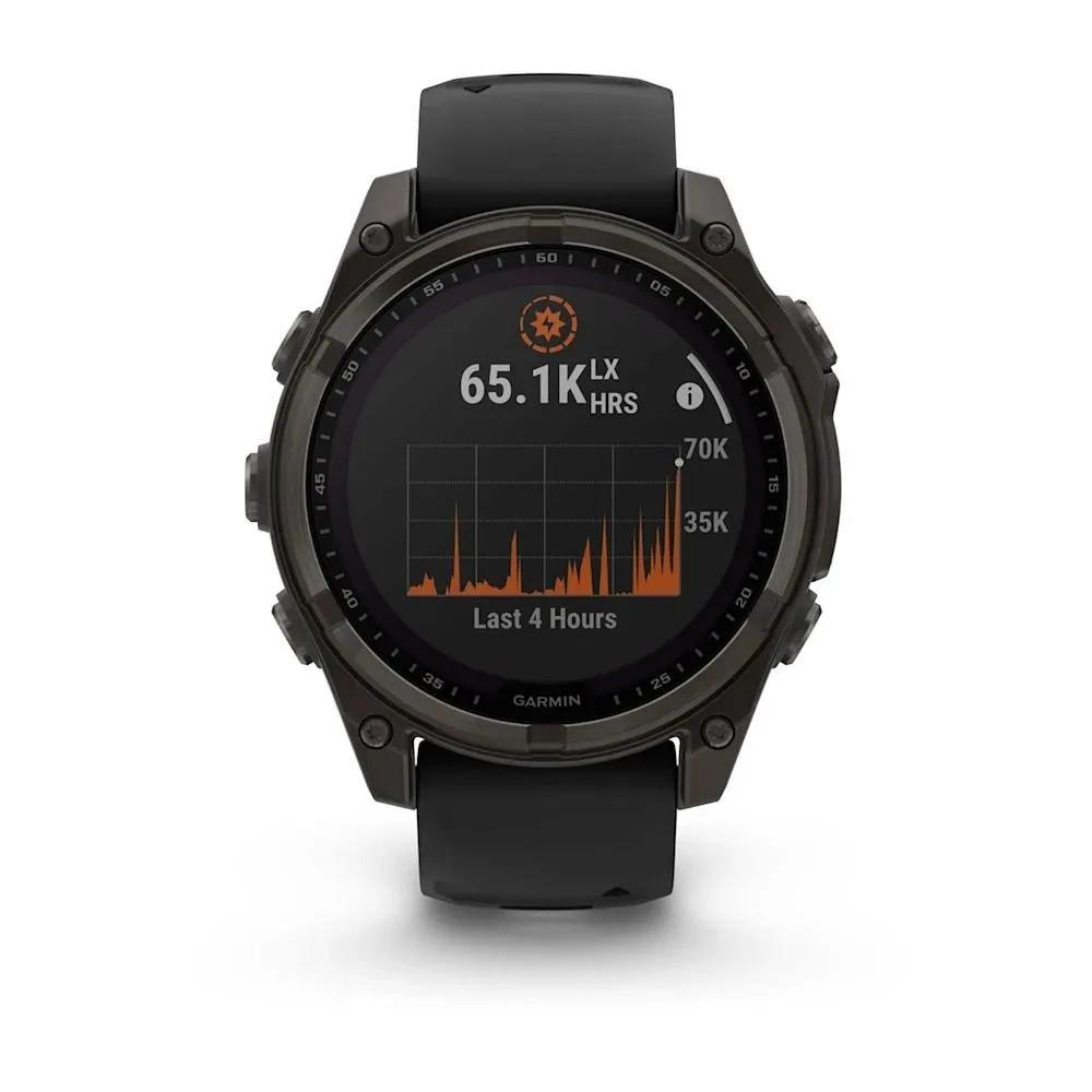 Часы Garmin Fenix 8 - 47 mm Solar Sapphire Carbon Gray DLC Titanium Black / Pebble Gray