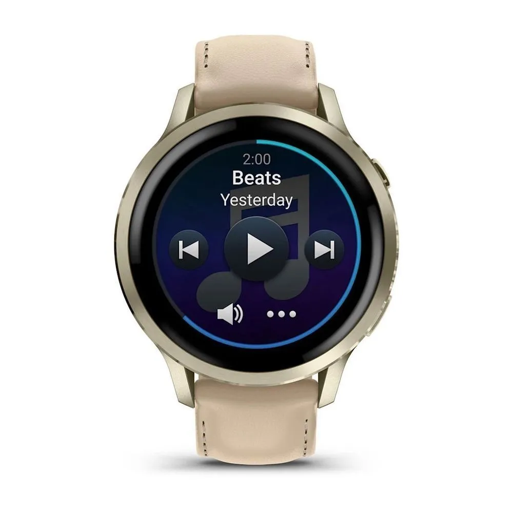 Часы Garmin Venu 4 - 41mm Lunar Gold / Bone Silicone / Light Sand Leather Band