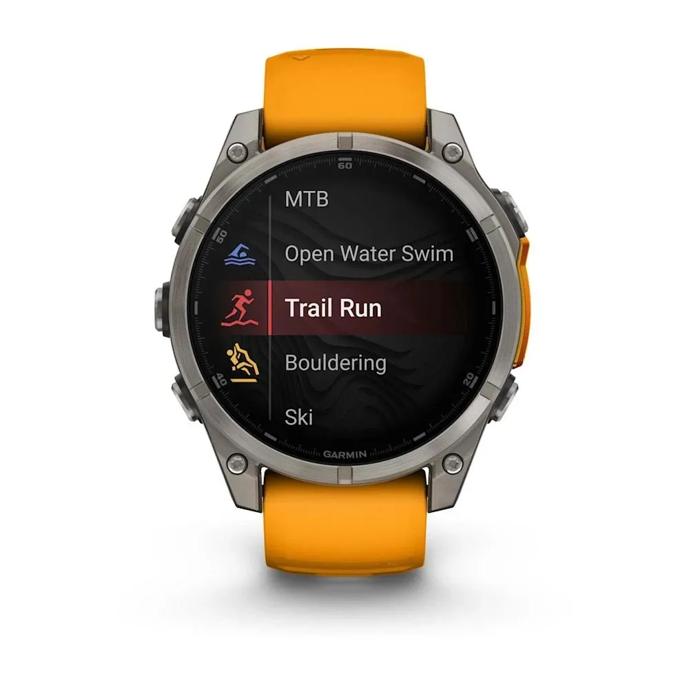 Часы Garmin Fenix 8 - 47 mm AMOLED Sapphire Titanium Spark Orange / Graphite