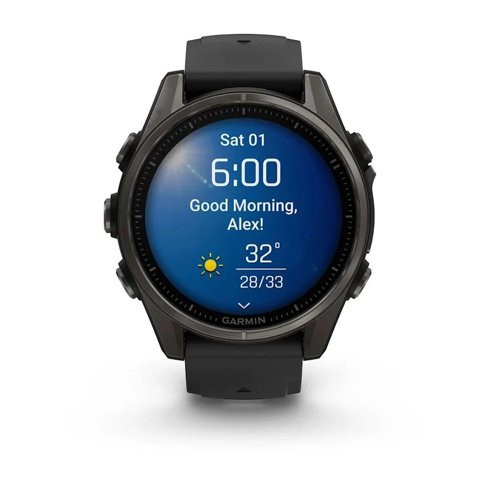 Часы Garmin Fenix 8 - 43 mm AMOLED Sapphire Carbon Gray DLC Titanium Black / Pebble Gray