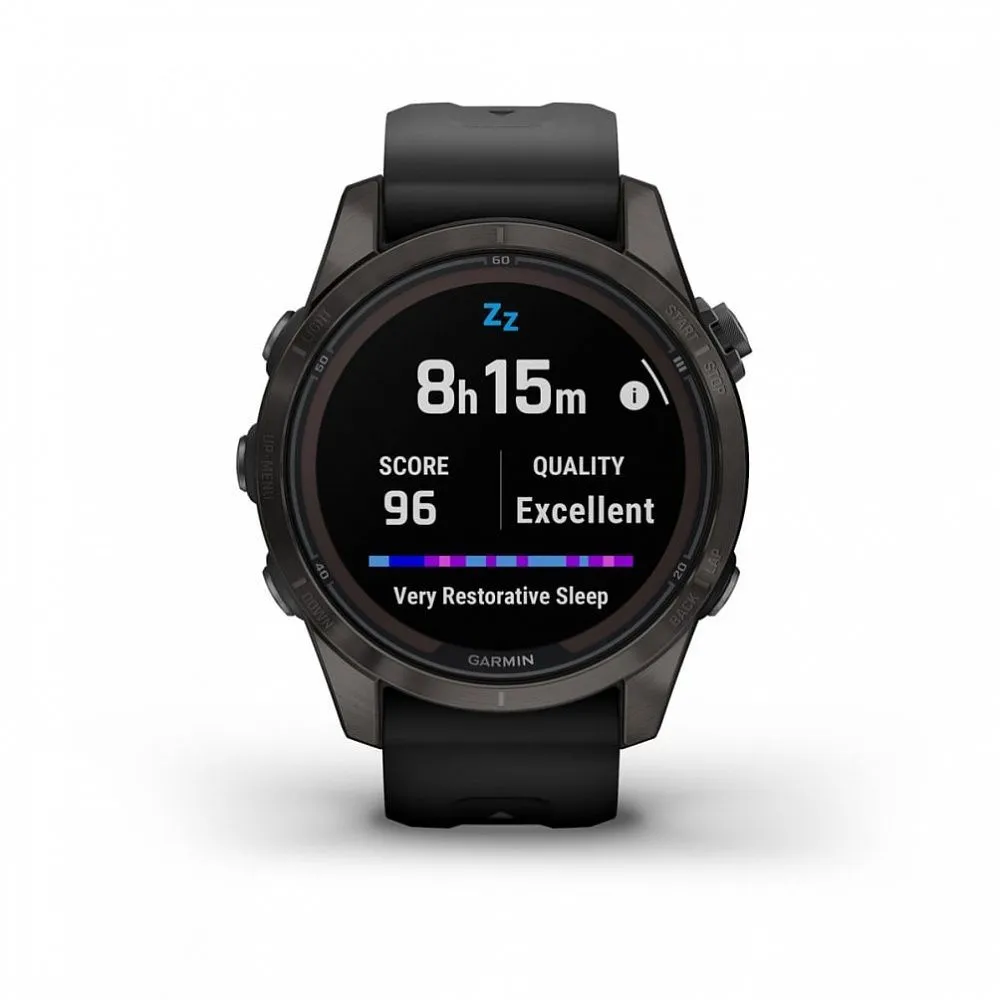 Часы Garmin Fenix 7S Pro - Sapphire Solar Carbon Gray DLC Titanium