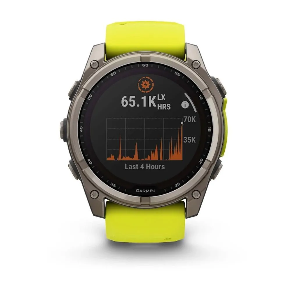 Часы Garmin Fenix 8 - 51 mm Solar Sapphire Titanium Amp Yellow / Graphite