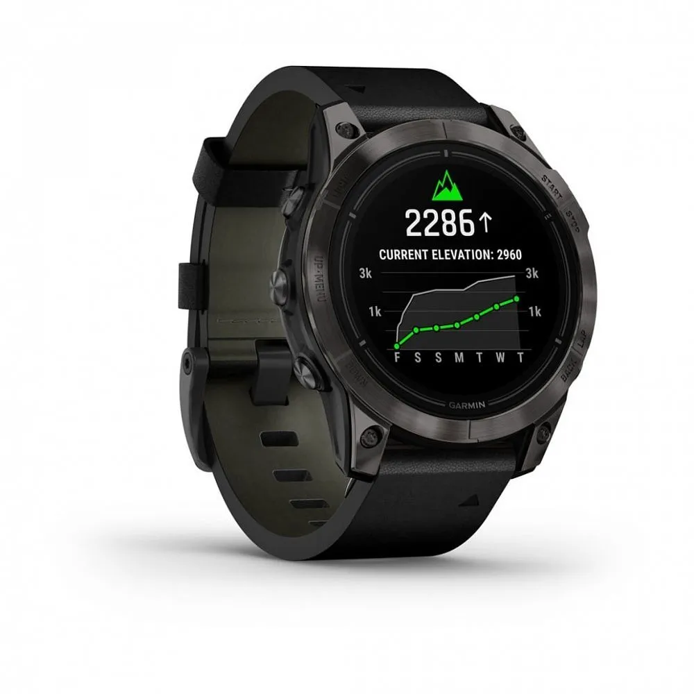 Часы Garmin Epix Pro (Gen 2) Sapphire Edition 47 mm Carbon Gray DLC Titanium Black Leather Band