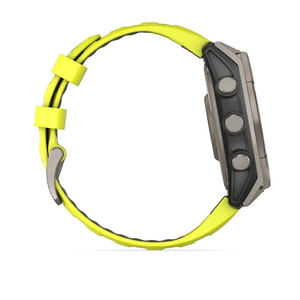 Часы Garmin Fenix 8 - 47 mm Solar Sapphire Titanium Amp Yellow / Graphite