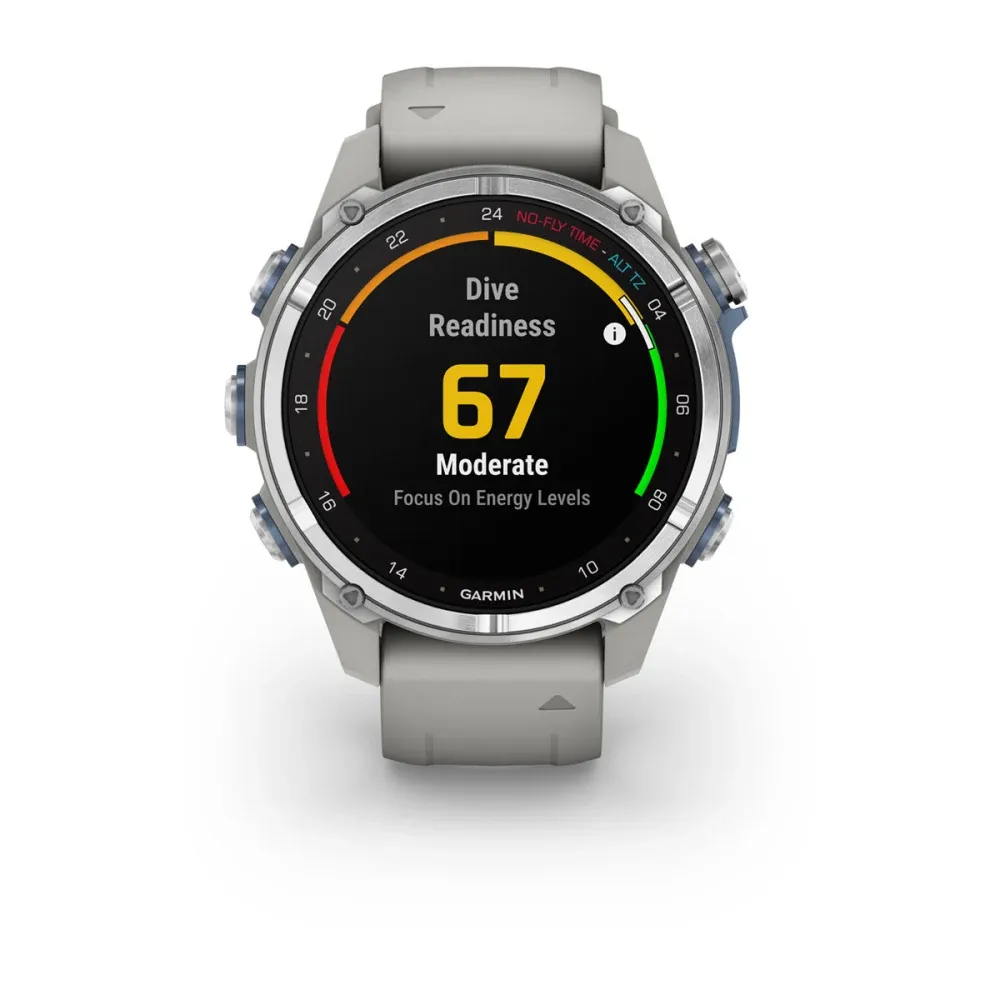 Часы Garmin Descent Mk3 - 43 mm Stainless Steel / Fog Gray Silicone Band