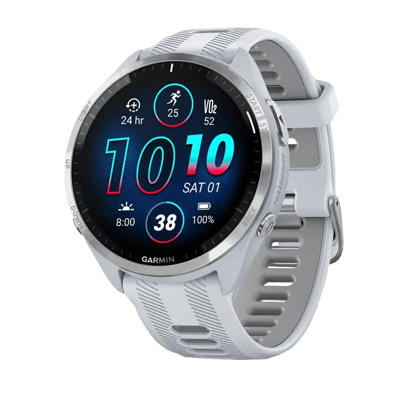 Часы Garmin Forerunner 965 Amoled Whitestone/Powder Gray Titanium