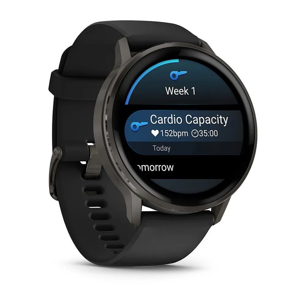 Часы Garmin Venu 4 - 45mm Slate / Black Silicone