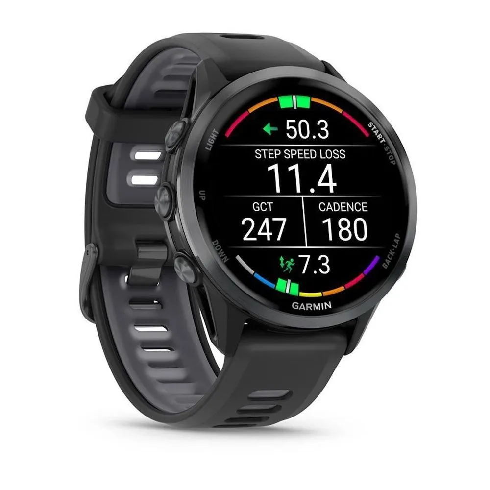 Часы Garmin Forerunner 970 Carbon Gray DLC Titanium Black / Translucent Whitestone