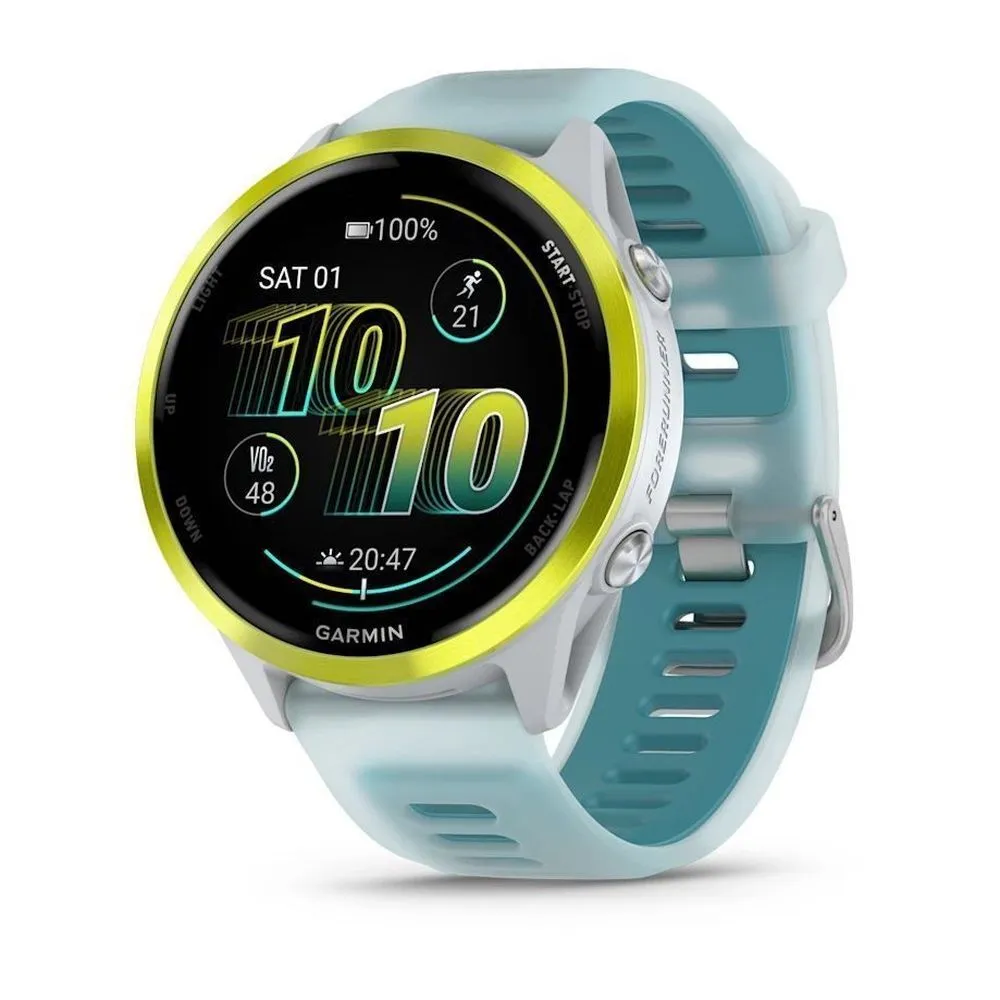 Часы Garmin Forerunner 570 - 47 mm Amp Yellow Aluminum Translucent Whitestone / Turquoise