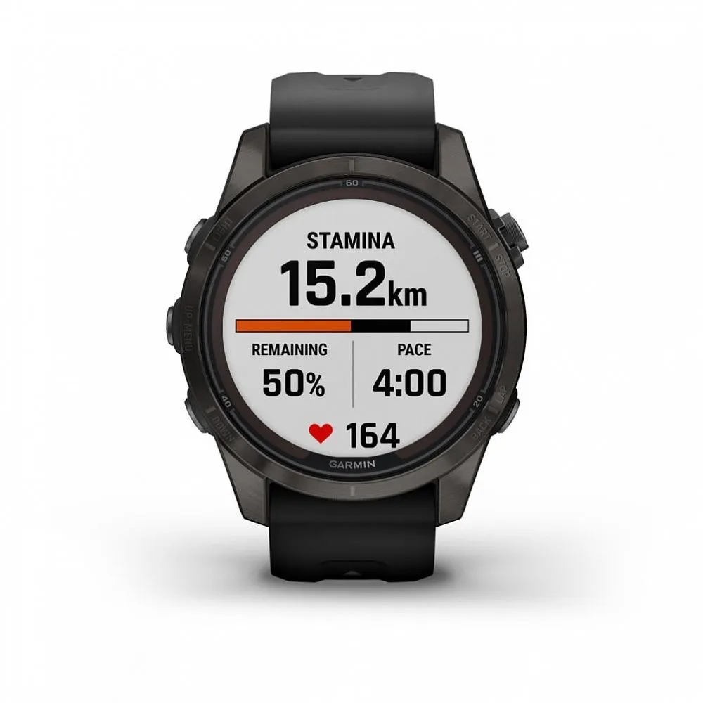 Часы Garmin Fenix 7S Pro - Sapphire Solar Carbon Gray DLC Titanium