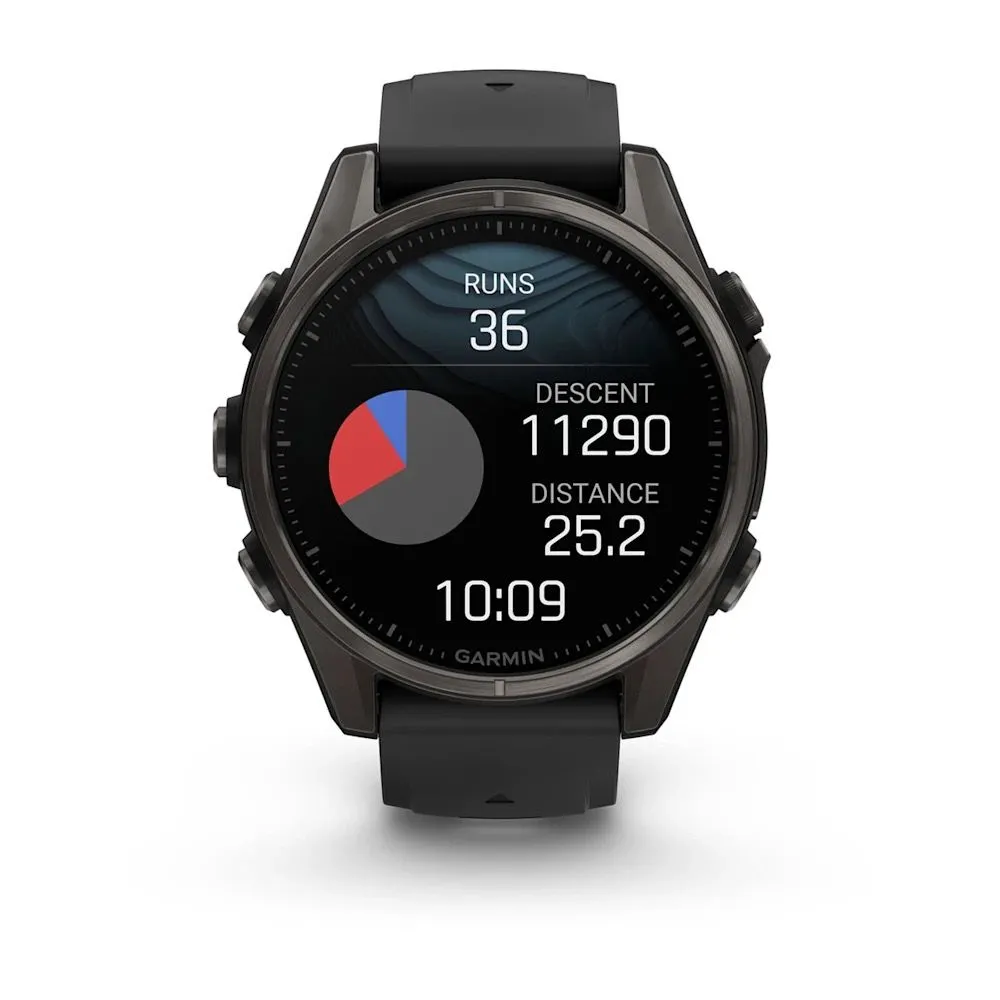 Часы Garmin Fenix 8 - 43 mm AMOLED Sapphire Carbon Gray DLC Titanium Black / Pebble Gray