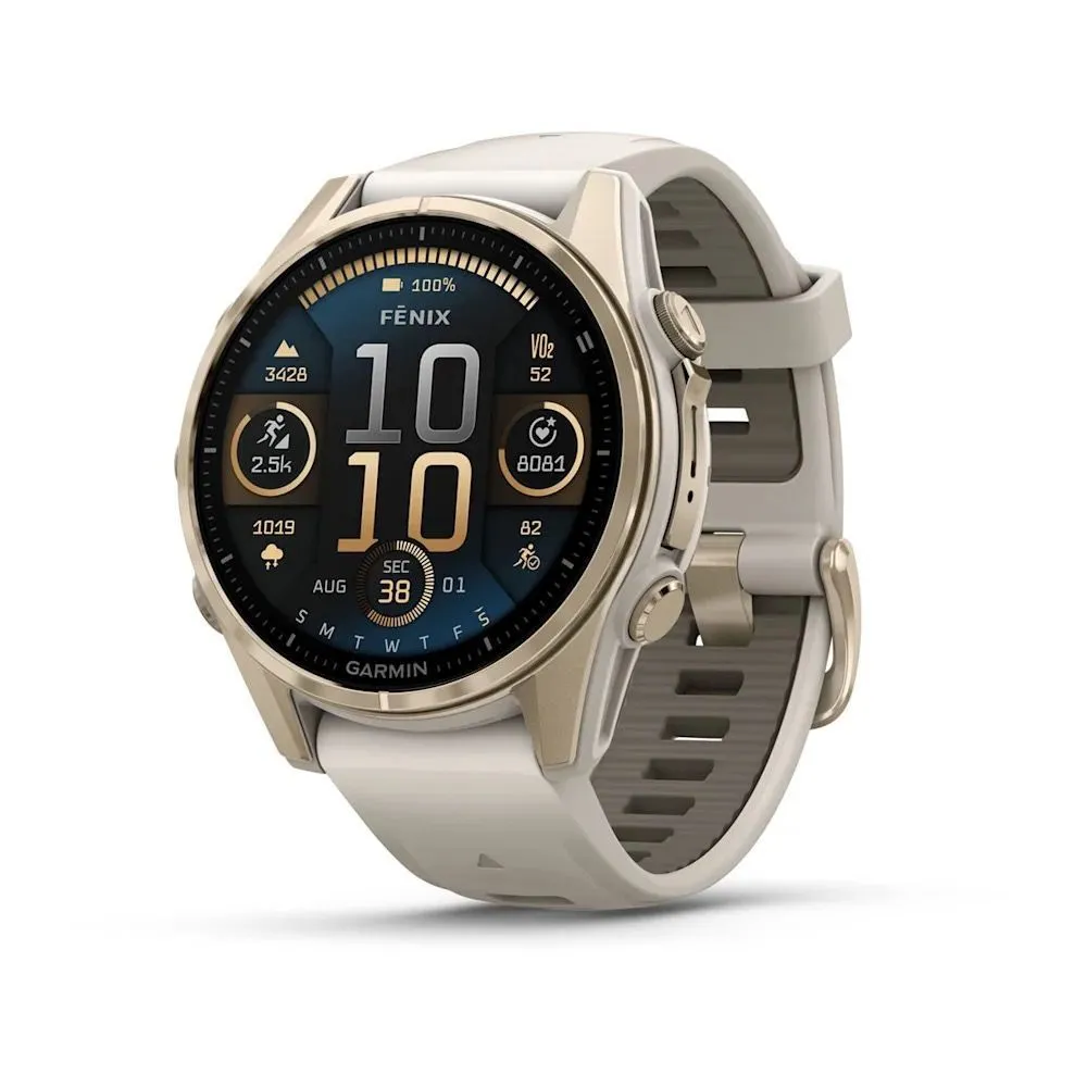 Часы Garmin Fenix 8 - 43 mm AMOLED Sapphire Soft Gold Fog Gray / Dark Sandstone