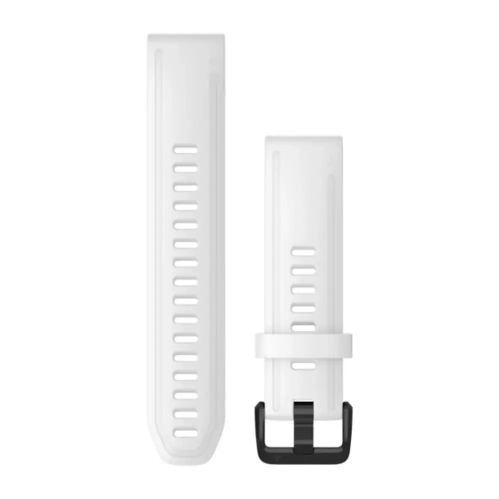 Ремешок Garmin Quickfit 20 Watch Band White Silicone with Black Hardware