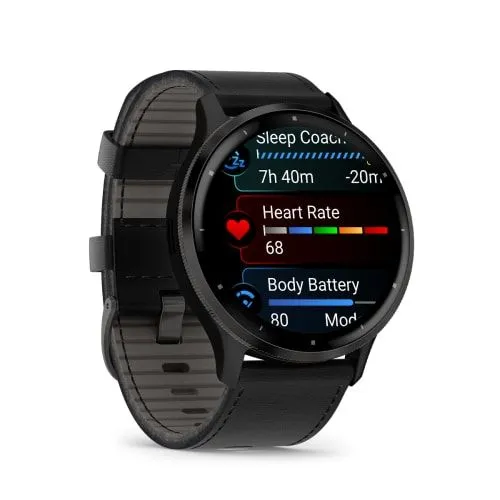 Часы Garmin Venu 3 Black Leather Band